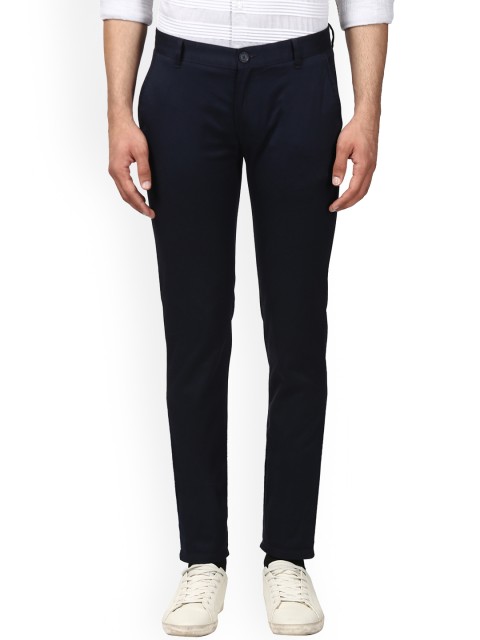 

Raymond Men Navy Blue Slim Fit Solid Regular Trousers