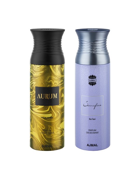 

Ajmal Women Set of 2 Aurum & SacrificeHer Deodorants 200ml, Gold