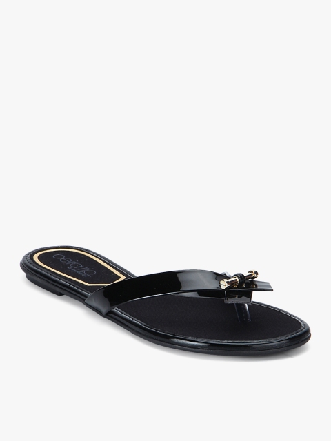 

BEIRA RIO Black Solid T-Strap Flats