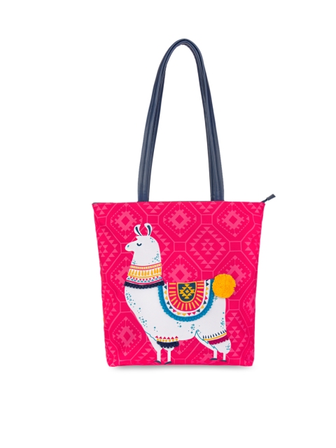 

Chumbak Pink Printed Tote Bag