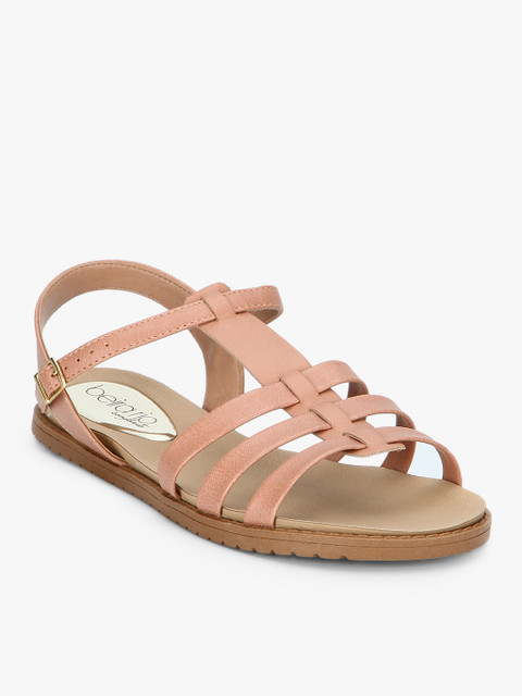 

BEIRA RIO Beige Solid Open Toe Flats