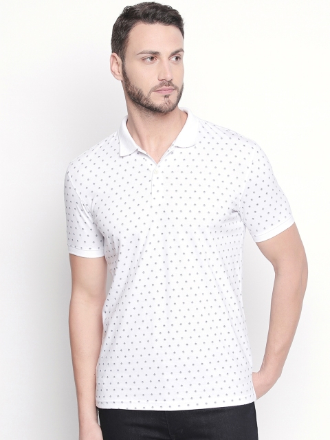 

BYFORD by Pantaloons Men White Printed Polo Collar T-shirt