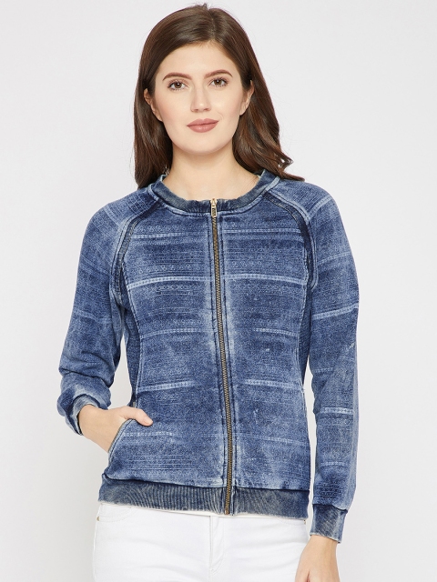 

RARE Women Blue Solid Bomber