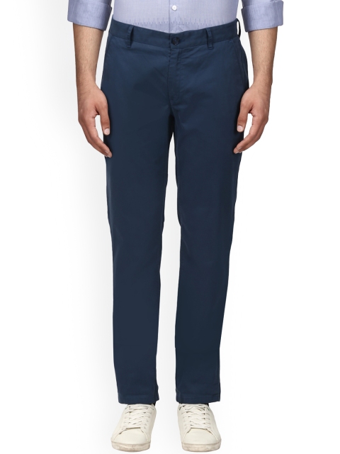 

Raymond Men Blue Slim Fit Solid Regular Trousers