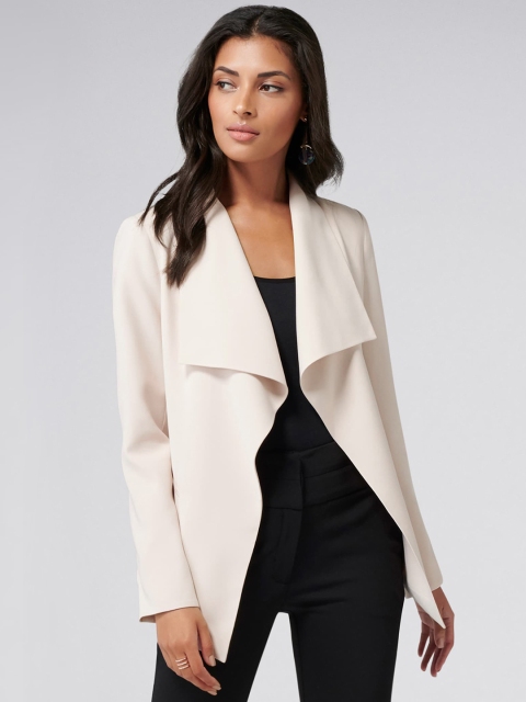 

Forever New Women Pink Solid Open Front Jacket