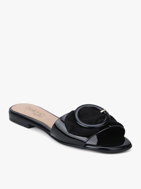 

BEIRA RIO Black Solid Open Toe Flats