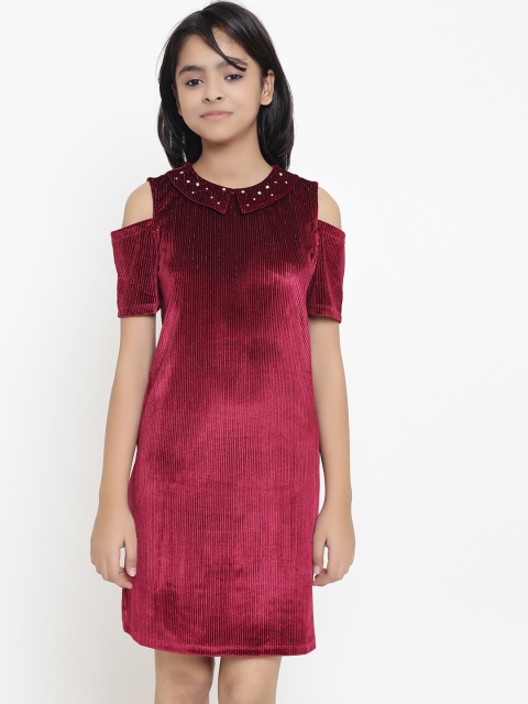 

Natilene Girls Red Solid A-Line Dress