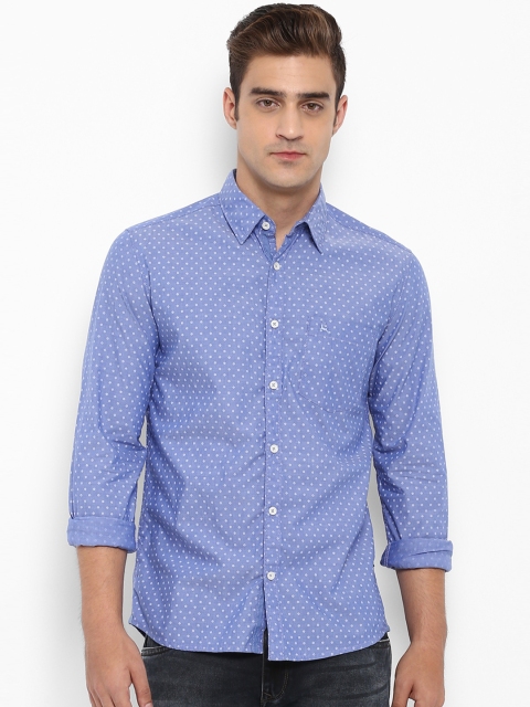 

Parx Men Blue Slim Fit Printed Casual Shirt