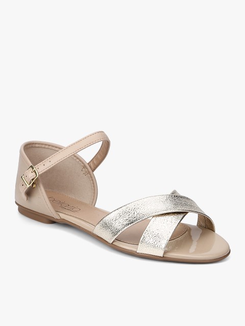 

BEIRA RIO Women Gold Solid Open Toe Flats