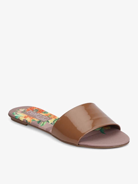 

BEIRA RIO Brown Printed Open Toe Flats