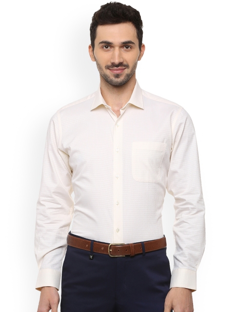 

Van Heusen Men Beige Regular Fit Self Design Formal Shirt