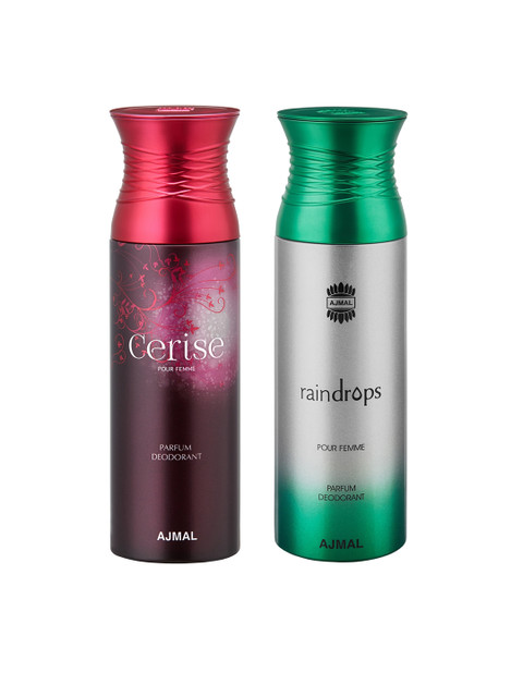

Ajmal Women Set of 2 Cerise & Raindrops Deodorants 200ml, Red