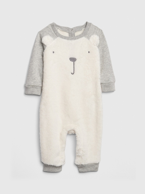 

GAP Boys Critter Faux-Fur One-Piece, Off white