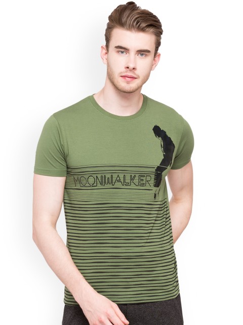 

Status Quo Men Green Printed Round Neck T-shirt