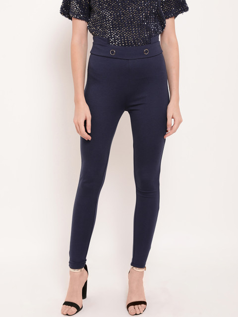 

Kazo Women Navy Blue Solid Jeggings
