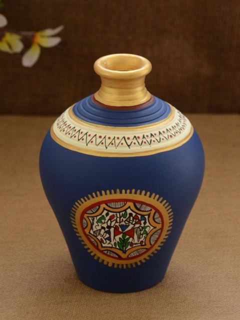 

Unravel India Blue Teracotta Handcrafted Flower Vase