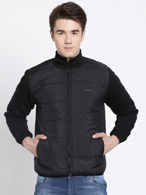 

Crocodile Men Black Solid Padded Jacket