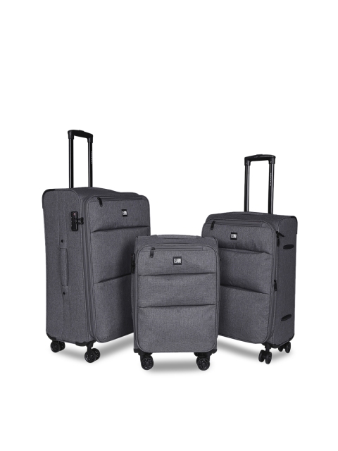 

Nasher Miles Unisex Set Of 3 Grey London Expander Trolley Bags