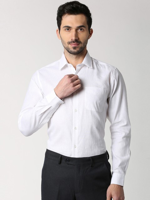 

Peter England Elite Men White Solid Regular Fit Formal Shirt