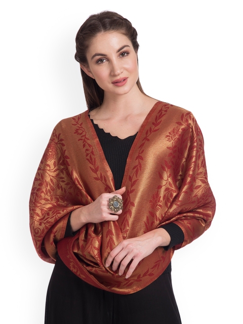 

SHINGORA Women Maroon Woven Design Stole