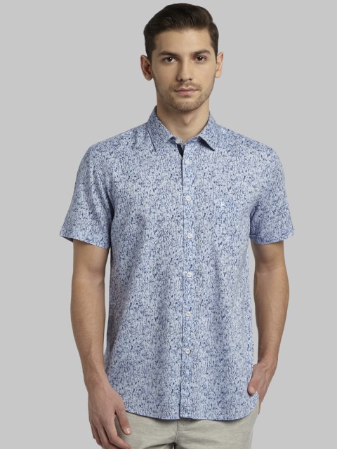 

Parx Men Blue Slim Fit Printed Casual Shirt