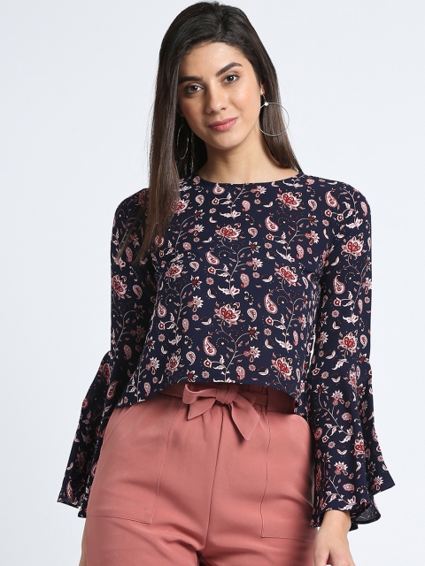 

Trend Arrest Women Navy Blue Printed Top