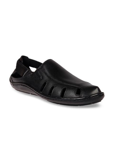 

Franco Leone Men Black Comfort Leather Sandals