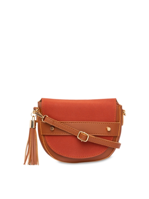 

Satchel Bags Brown Colourblocked Sling Bag