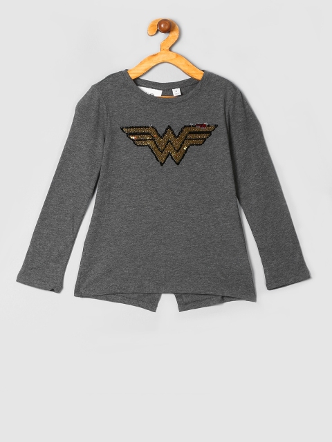 

GAP Girls DC Wonder Woman Flippy Sequin T-Shirt, Grey