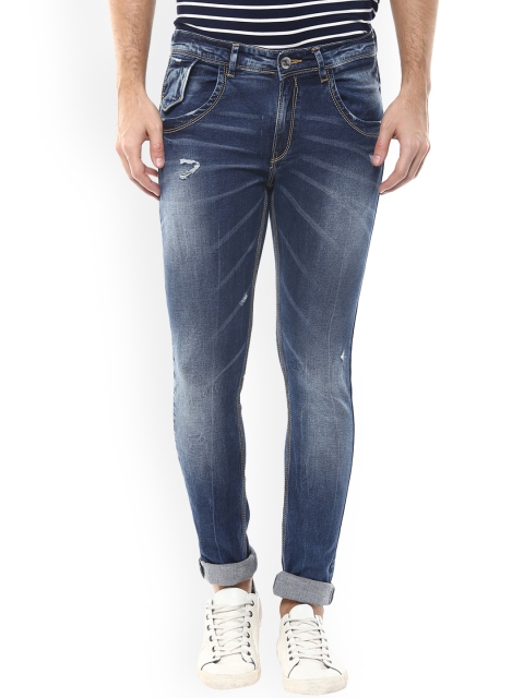 

SPYKAR Men Navy Blue Skinny Fit Low-Rise Low Distress Jeans