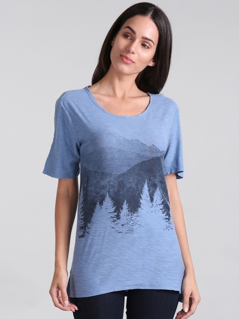 

GAP Women Blue Pine View Graphic Tee