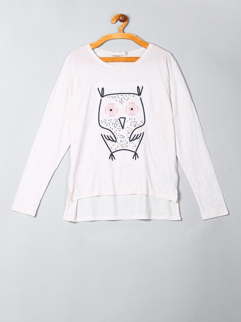 

GAP Girls White Long Dolman Sleeve Graphic Tee