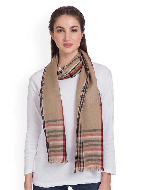 

SHINGORA Women Beige & Red Woollen Woven Design Stole