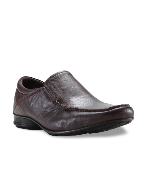 

Franco Leone Men Brown Leather Formal Slip-On Shoes