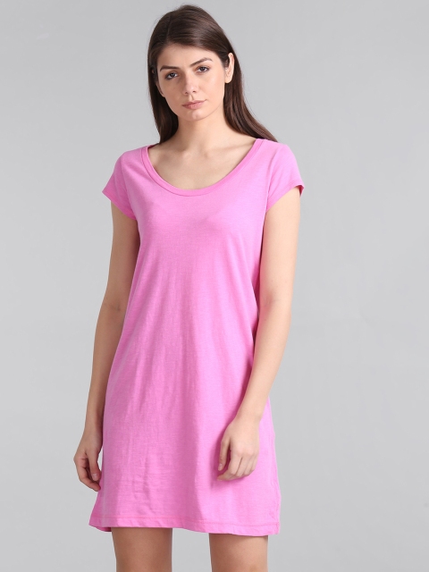 

GAP Women Pink Slub T-Shirt Dress