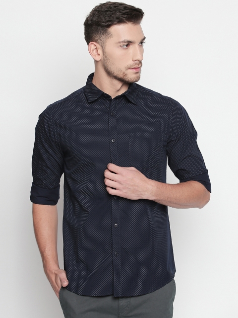 

BYFORD by Pantaloons Men Navy Blue Slim Fit Printed Casual Shirt