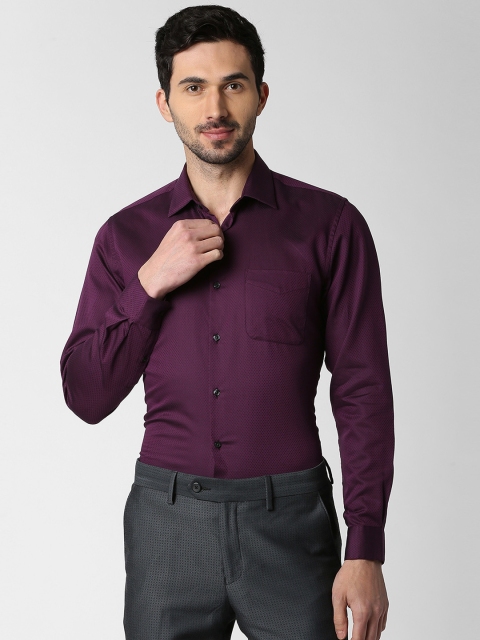 

Peter England Elite Men Purple Regular Fit Self Design Party Shirt