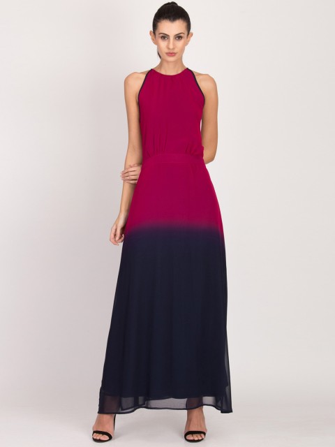 

LA LOFT Women Pink Printed Maxi Dress