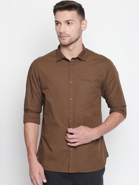 

BYFORD by Pantaloons Men Brown Slim Fit Printed Casual Shirt