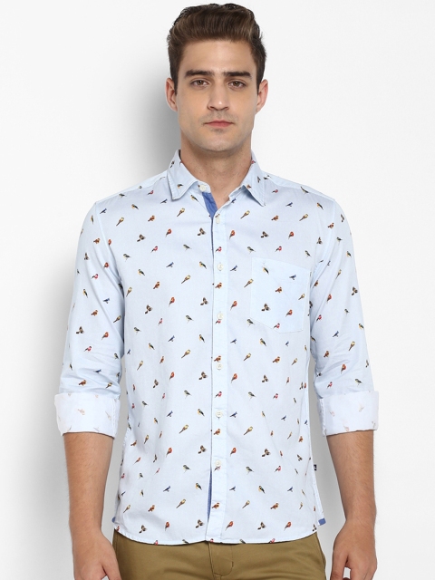 

Parx Men Blue Slim Fit Printed Casual Shirt