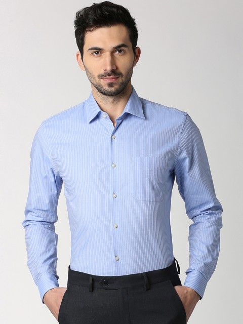 

Peter England Elite Men Blue Slim Fit Striped Formal Shirt