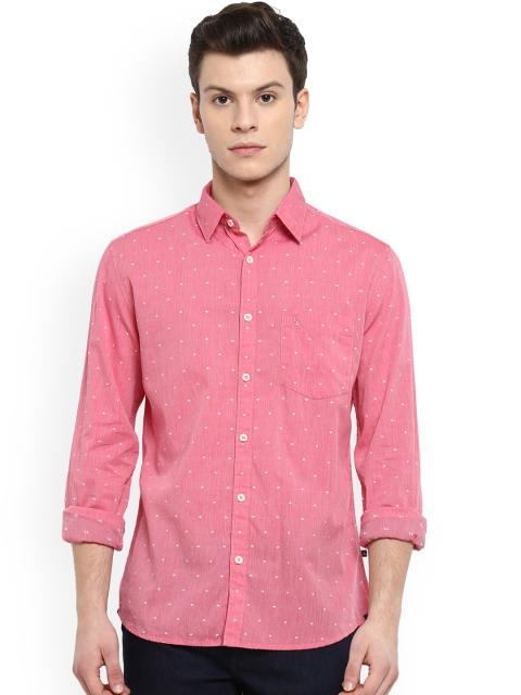 

Parx Men Pink Slim Fit Printed Casual Shirt