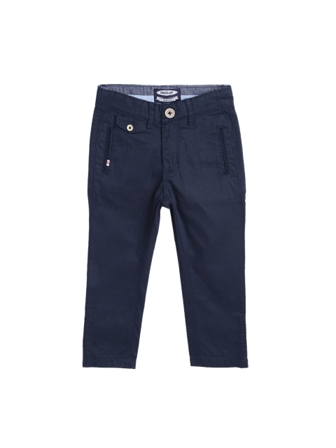 

Nauti Nati Boys Navy Blue Regular Fit Solid Regular Trousers