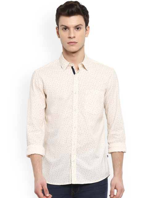 

Parx Men Yellow Slim Fit Printed Casual Shirt