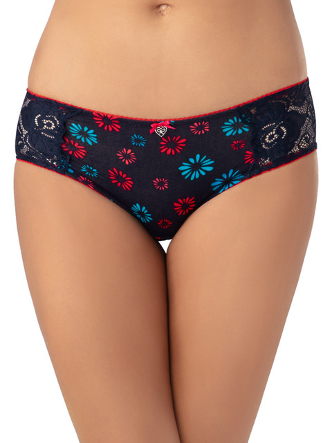 

PrettySecrets Women Navy Blue Self Design Hipster Briefs PBA003B