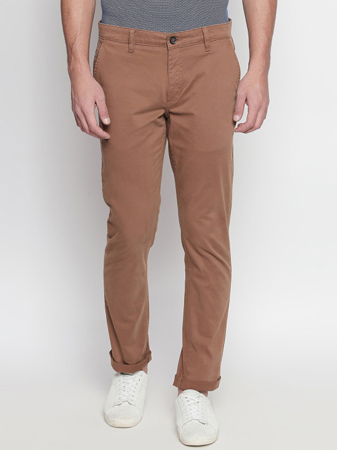 

BYFORD by Pantaloons Men Brown Slim Fit Solid Chinos