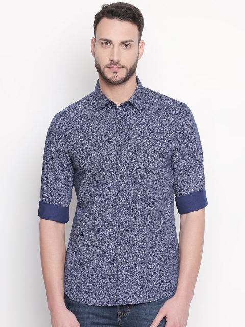 

BYFORD by Pantaloons Men Blue Slim Fit Printed Casual Shirt