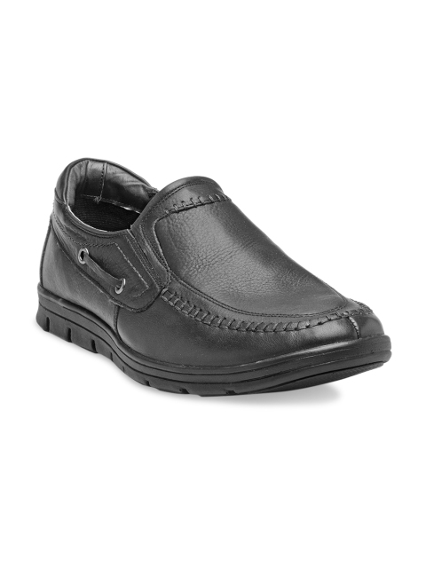 

Franco Leone Men Black Leather Formal Slip-On Shoes