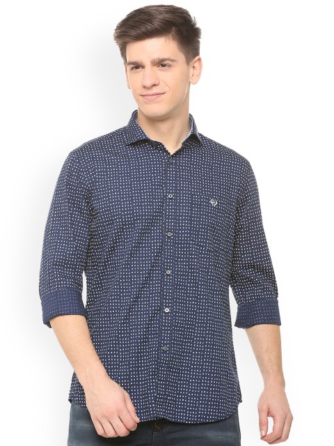 

Van Heusen Sport Men Navy Blue Slim Fit Printed Casual Shirt