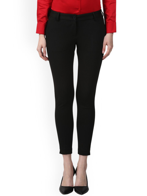 

Park Avenue Women Black Regular Fit Solid Trousers